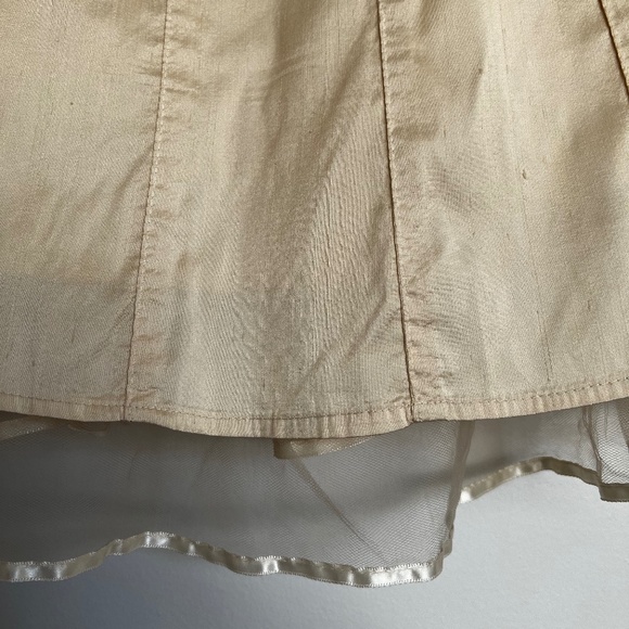 Pookie & Sebastian Beige Strapless Raw Silk Cocktail Dress Size Medium - Picture 2 of 6